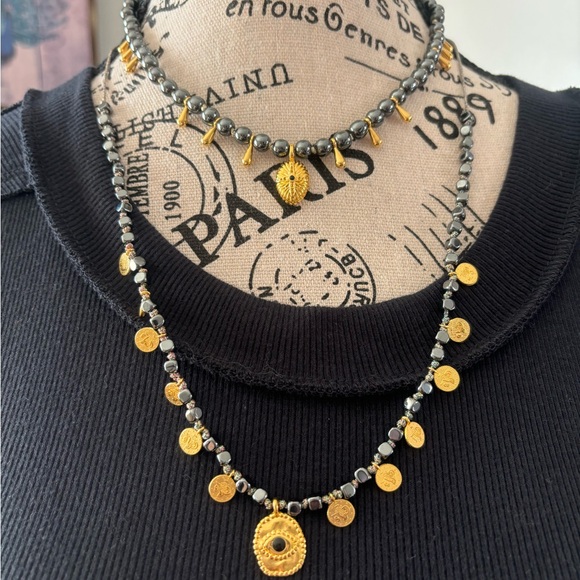 Black Hematite Cord Necklace-adjustable - Picture 2 of 6